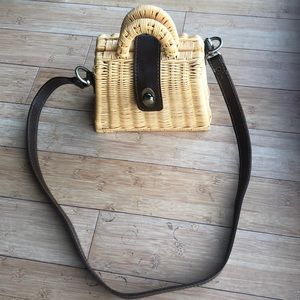 Straw satchel bag